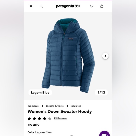 Patagonia Down Hoody Girl’s XL/Women’s XS - Picture 7 of 7